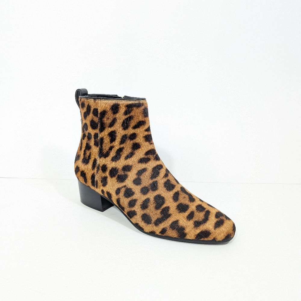 Talbots Animal Print Boots sz 8 NEW Women Dakota Ankle Booties block heel